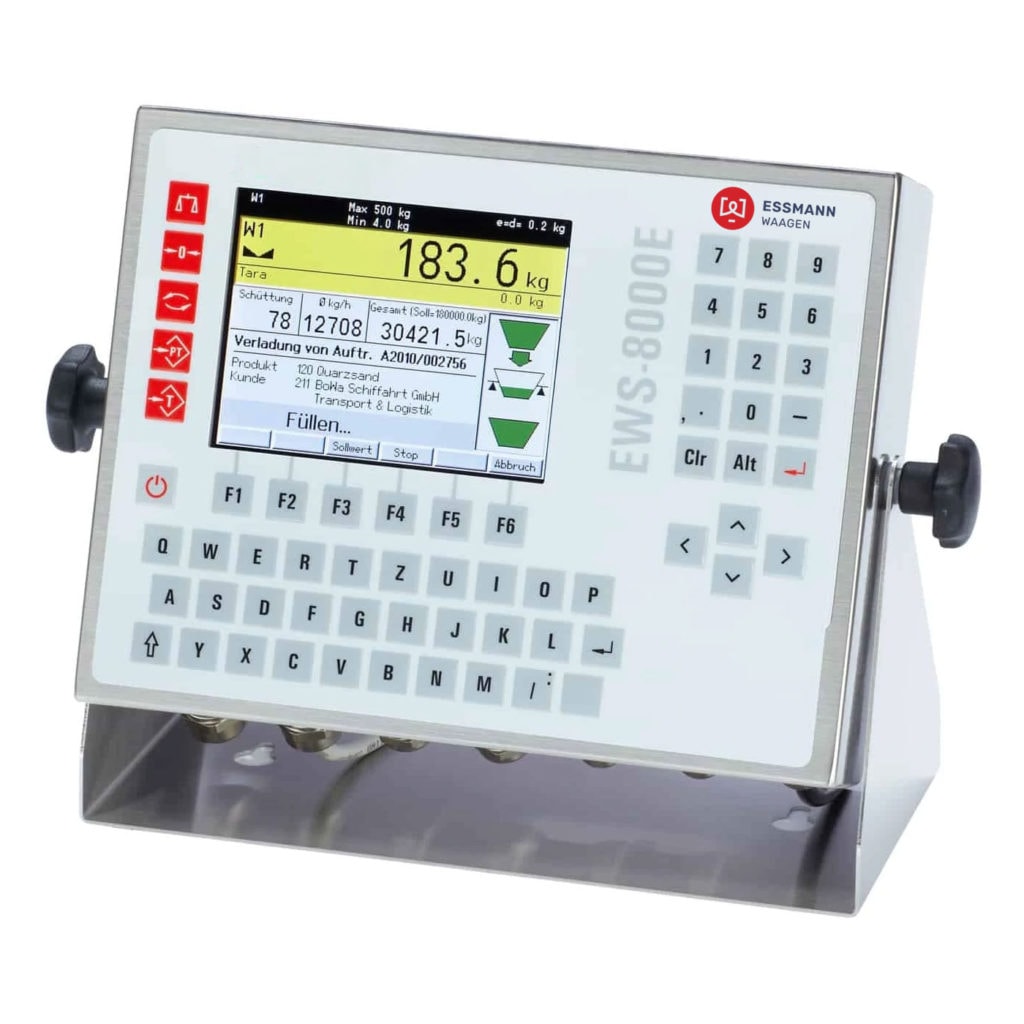 ESSMANN weegterminal EWS 8000E met lastregeling voor bulkweegschalen.