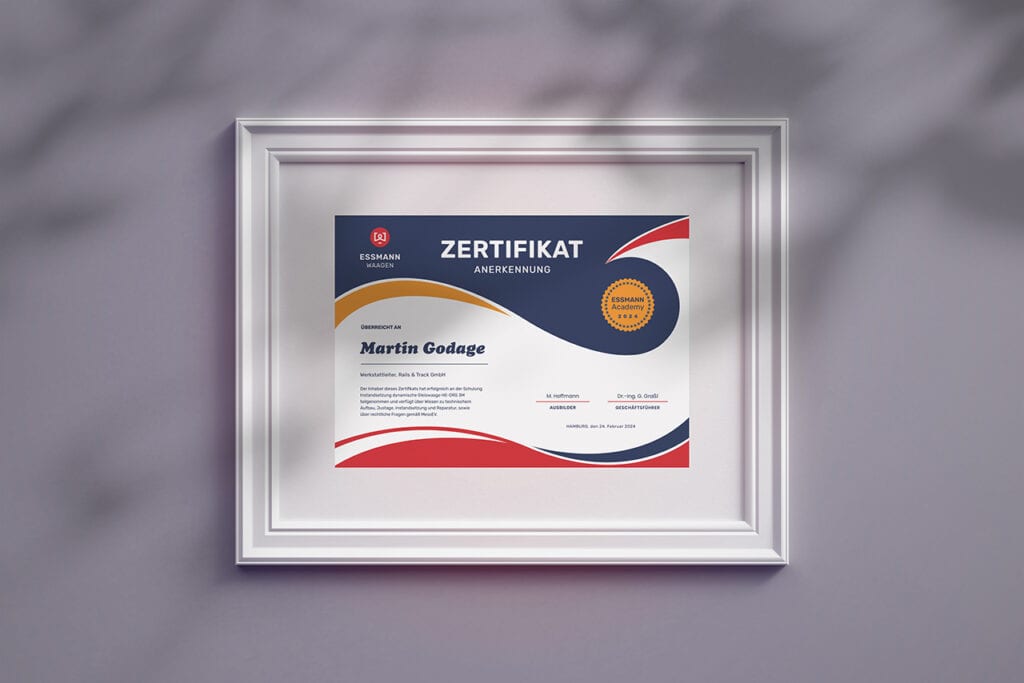 ESSMANN Academy certificaat als onderdeel van