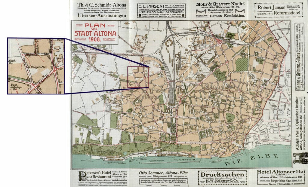 Ottensener Waagenfabrik in een plan uit 1908