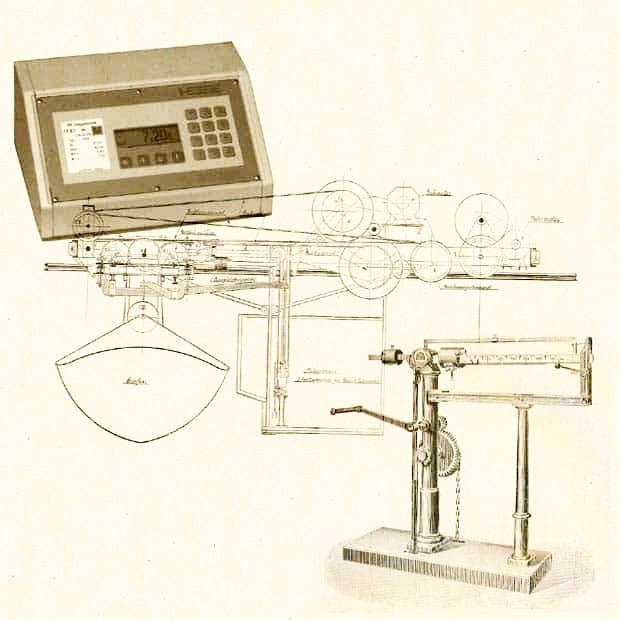Eerste weegterminal met schematische tekening
