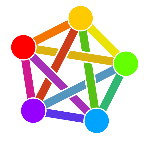 Kleurrijke zeshoek: logo voor de Fediverse