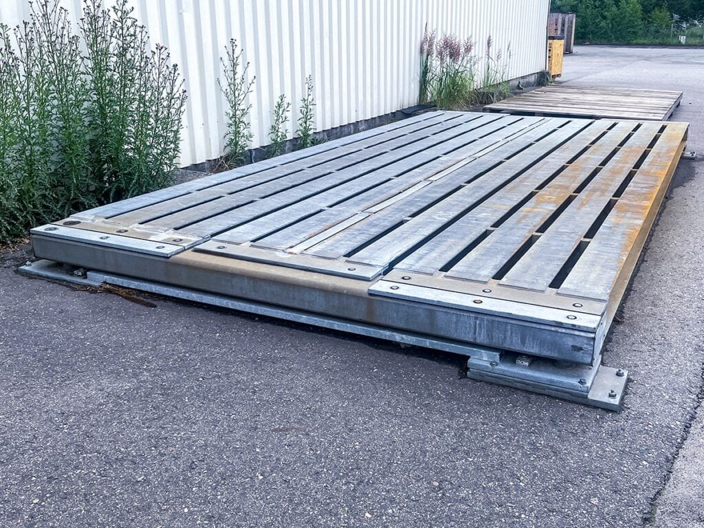 Thermisch verzinkte mobiele stalen weegschaal HE-TS als containerweegschaal voor buitengebruik