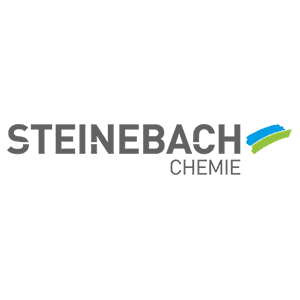 Richard Steinebach GmbH & Co. KG Logo mit blauem und grünem Designelement