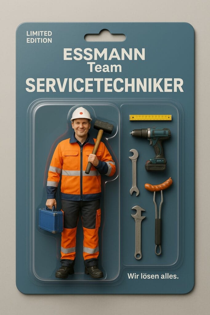 Onderhoudstechnicus met gereedschap in blisterverpakking